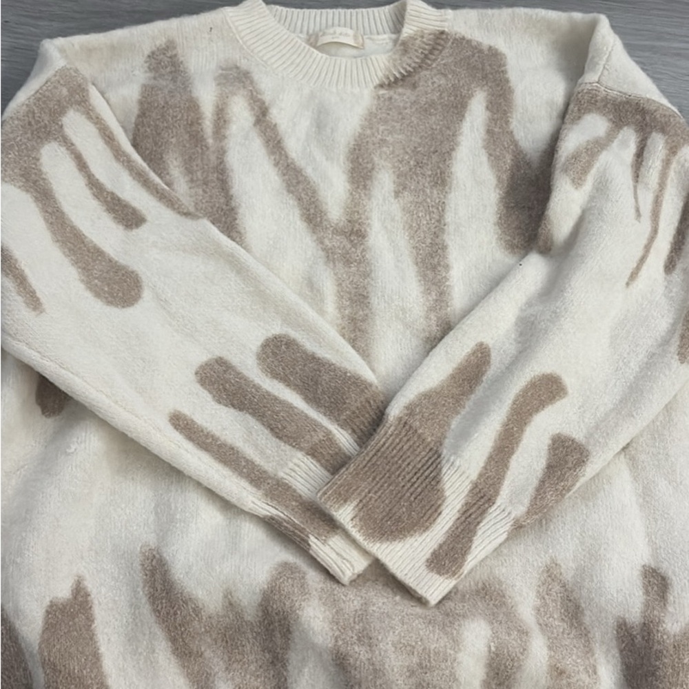 Altar'd State Cream and Brown Women's Sweater